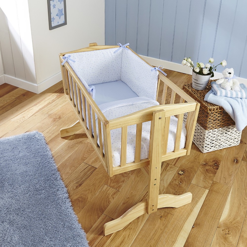 Clair de Lune 2pc Crib Bed Bedding Set (Stars & Stripes Blue)